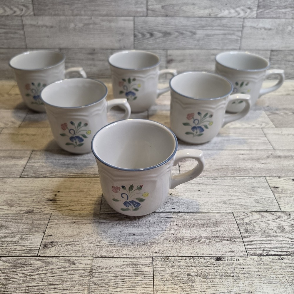 Vintage Floral Expressions Stoneware Mugs Set of‎ 6 – Japan & Mexico Cottagecore